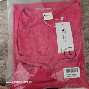 New Alealiy Hot Pink Square Neck Wide Leg Full Length Jumpsuit - Bodysuit Sz L